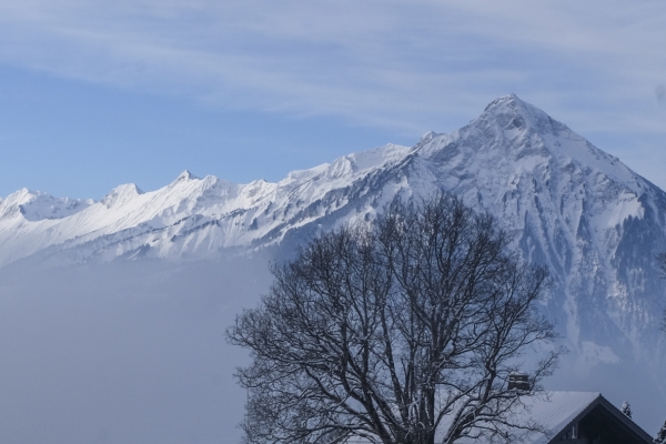 Beatenberg und die verschneiten Berner Alpen