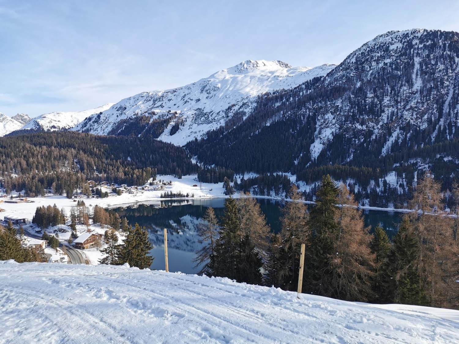 Blick oberhalb von Meierhof auf den Davosersee. Bild: Andreas Staeger