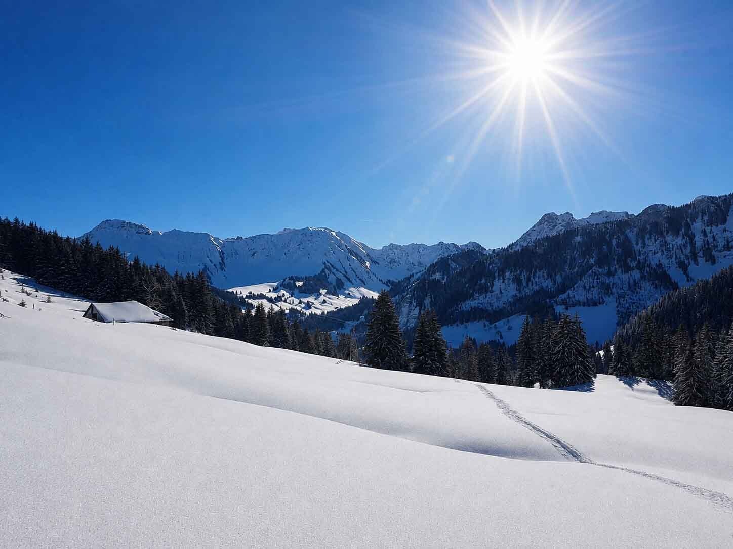 Wunderschönes Panorama auf den Schwarzsee und die Freiburger Voralpen