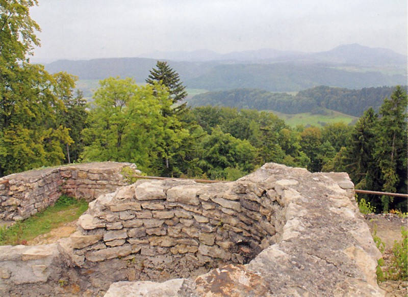 Auf der Ruine Tierstein, mit Blick auf die Aargauer Juralandschaft.