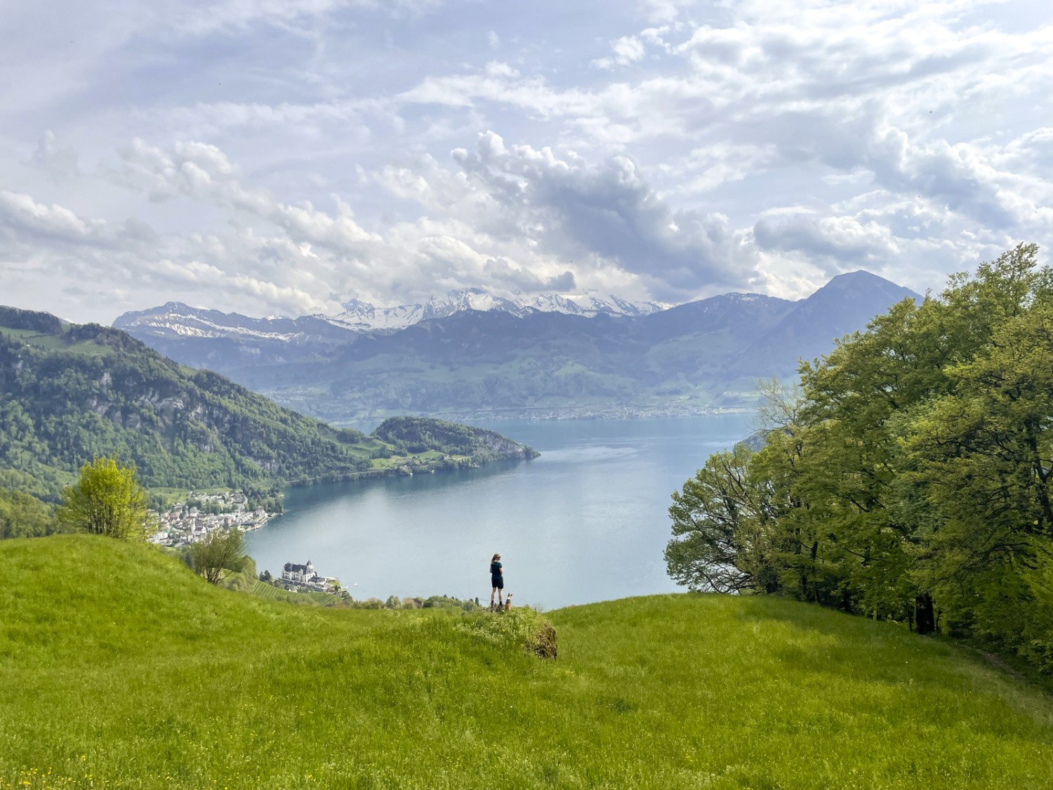 Eindrückliche Sicht von der Wilenalmig auf Vitznau und die Berge. Bild: Wanderblondies