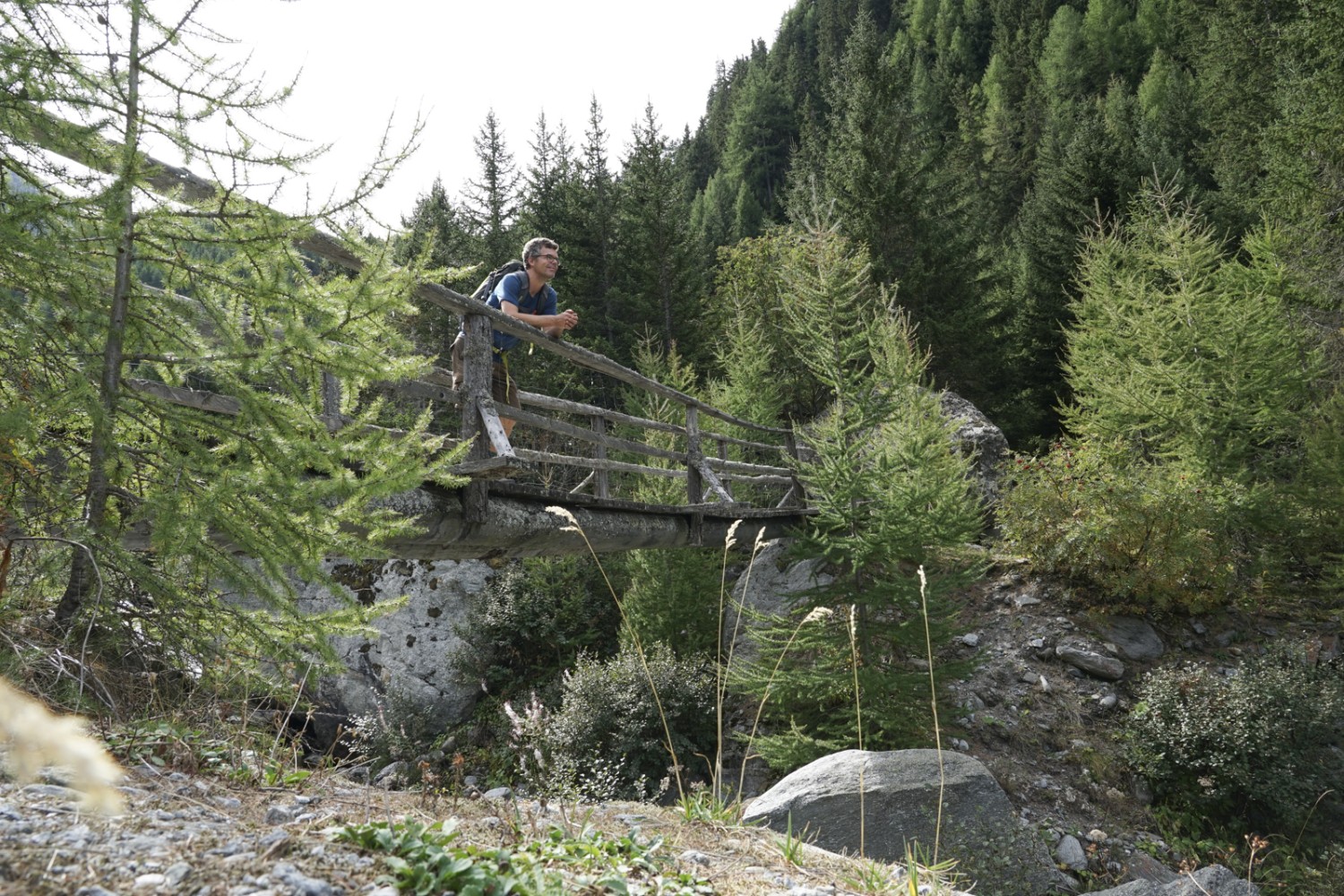 Der Blick ins Tal kurz nach Taferna. Bild: Reto Wissmann