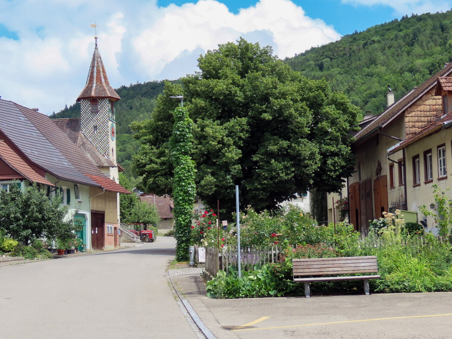 Osterfingen est connu pour la beauté des jardins aménagés devant les maisons. Photo: Heinz Trachsler