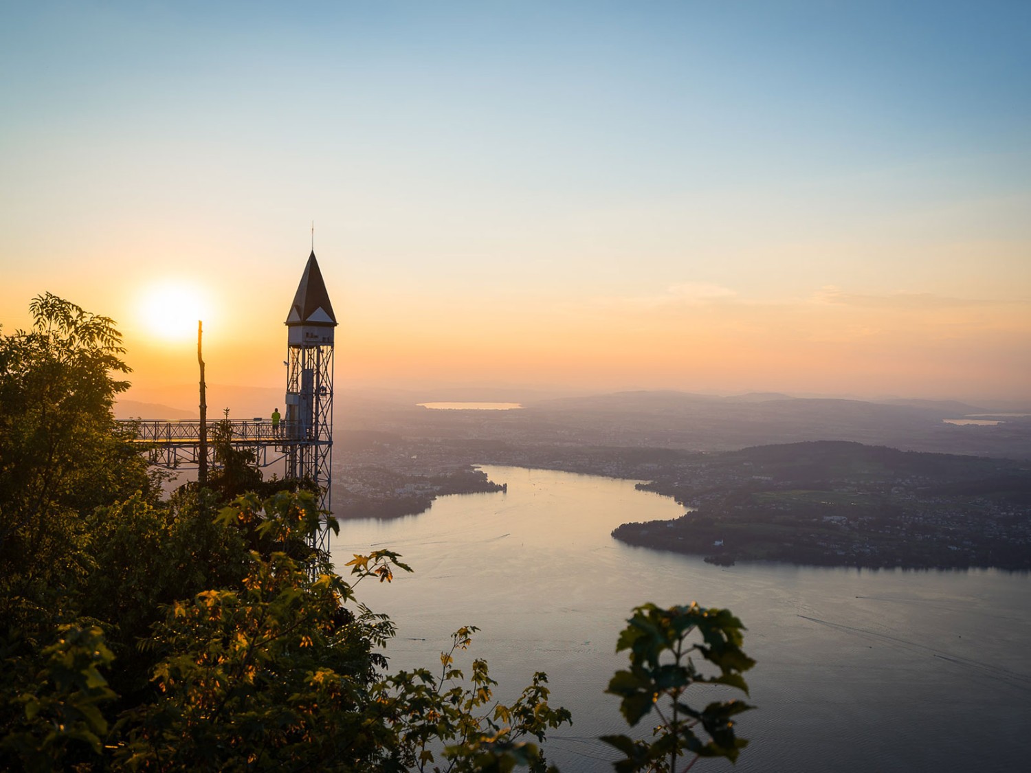 Die Aussicht vom Bürgenstock ist zu jeder Tageszeit überwältigend. Bild: Verein Weg der Schweiz und Waldstätterweg