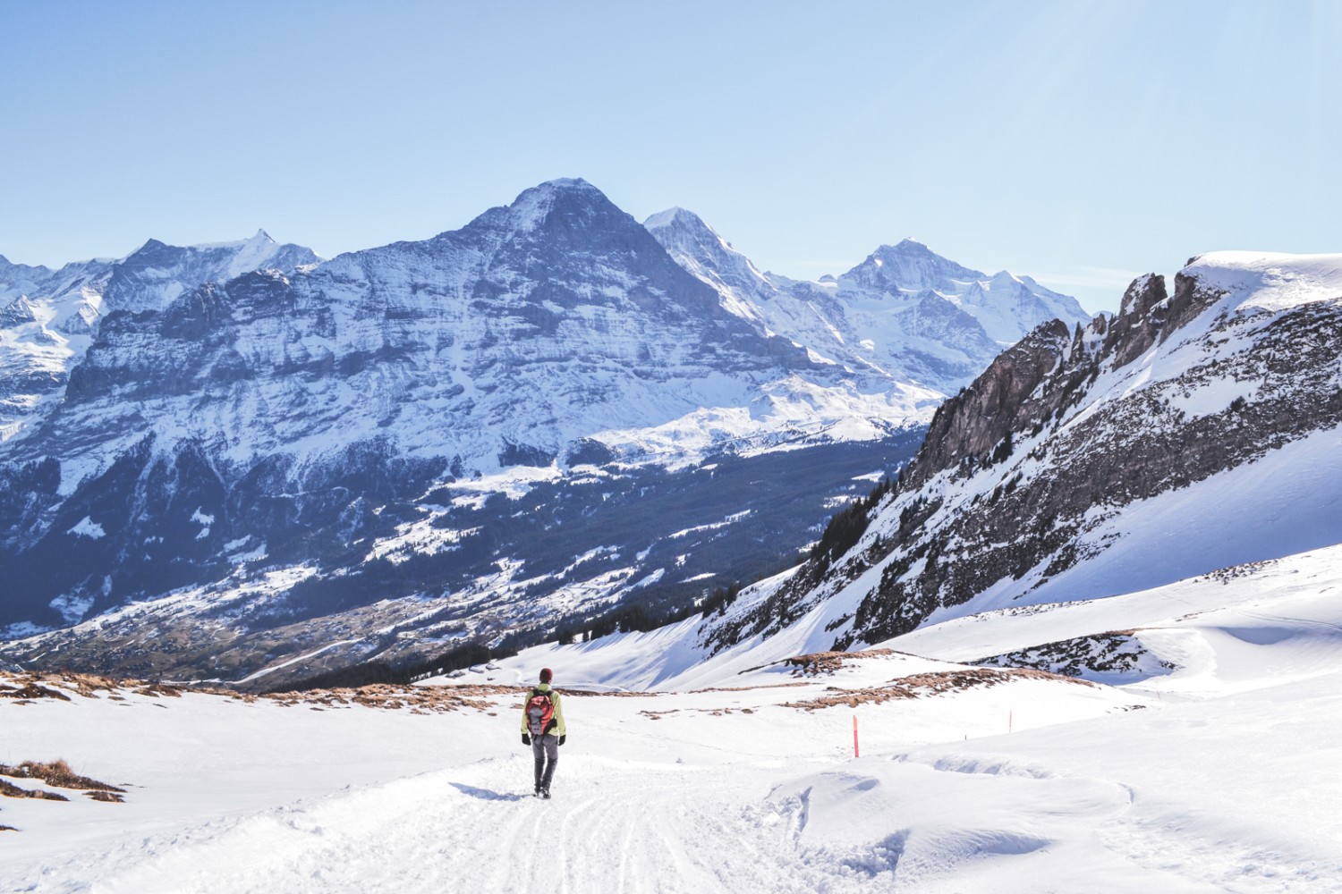 Schöne Aussicht auf das berühmte Dreigestirn der Berner Alpen Eiger, Mönch und Jungfrau. Bild: Sabine Joss