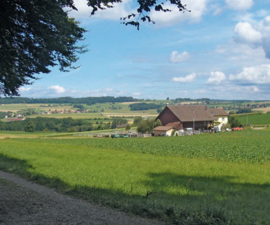 Ein frei stehender Hof nahe der Grenze Deutschland/Schweiz.