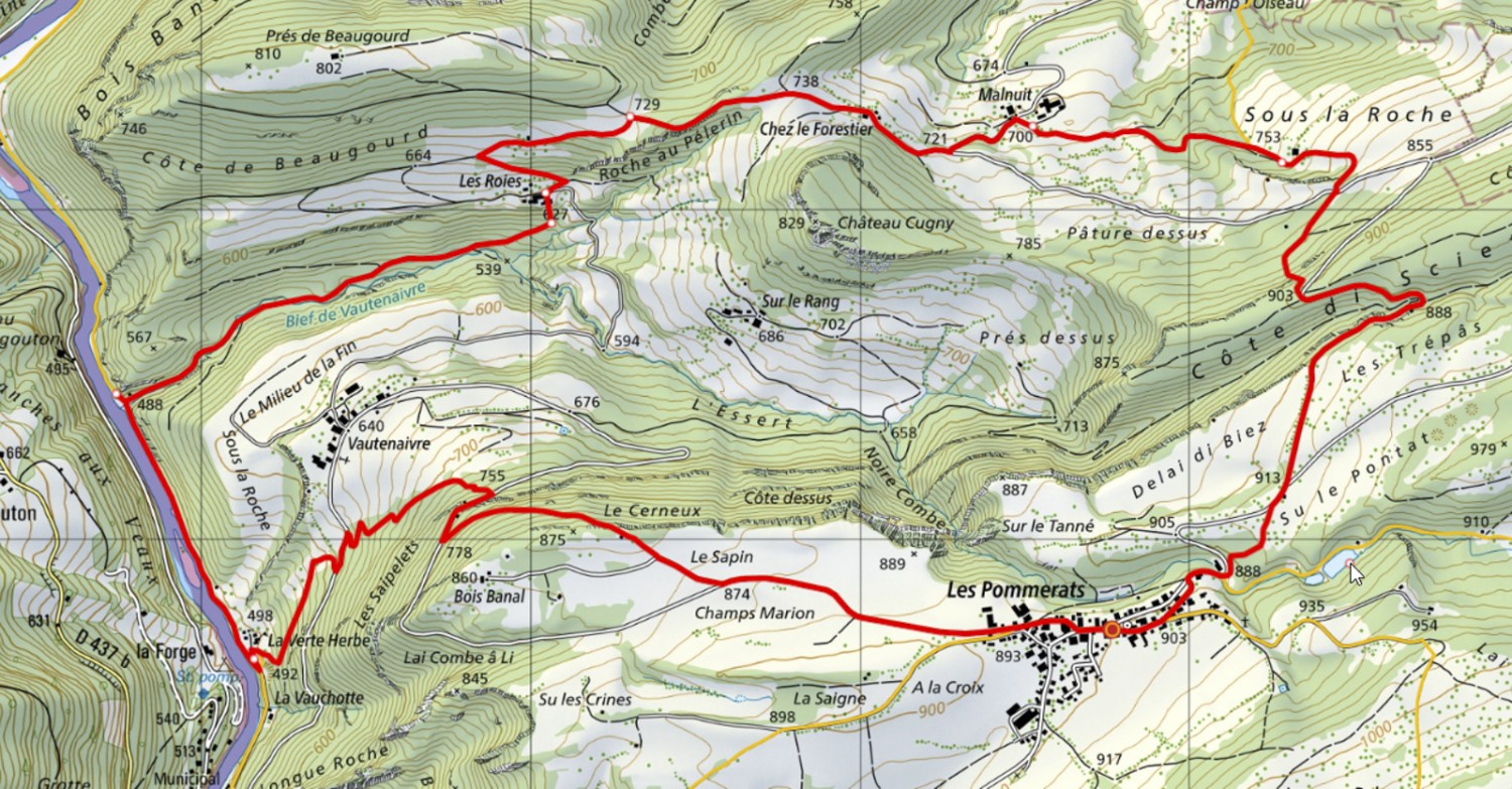 Ein vor Ort markierter Weg führt in die Höhe, wo man eine wunderbare Weitsicht geniesst. Landeskarte mitnehmen nicht vergessen!
Karte: Swisstopo