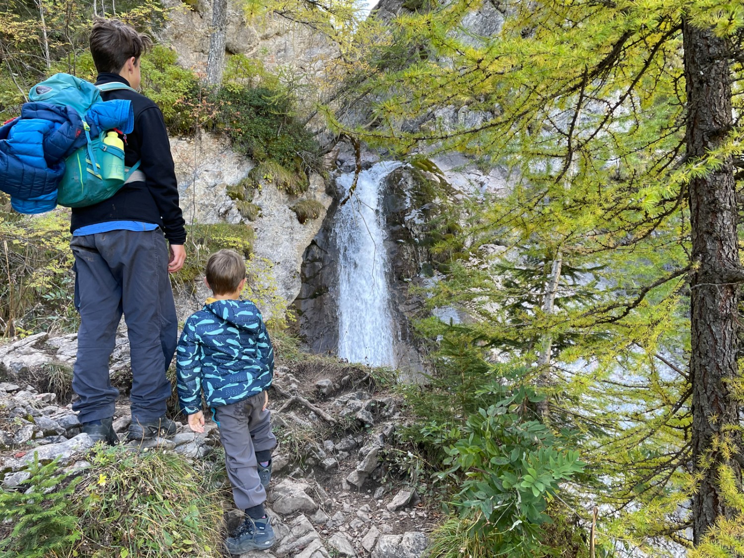 La première chute d’eau est déjà impressionnante. Photo: Rémy Kappeler