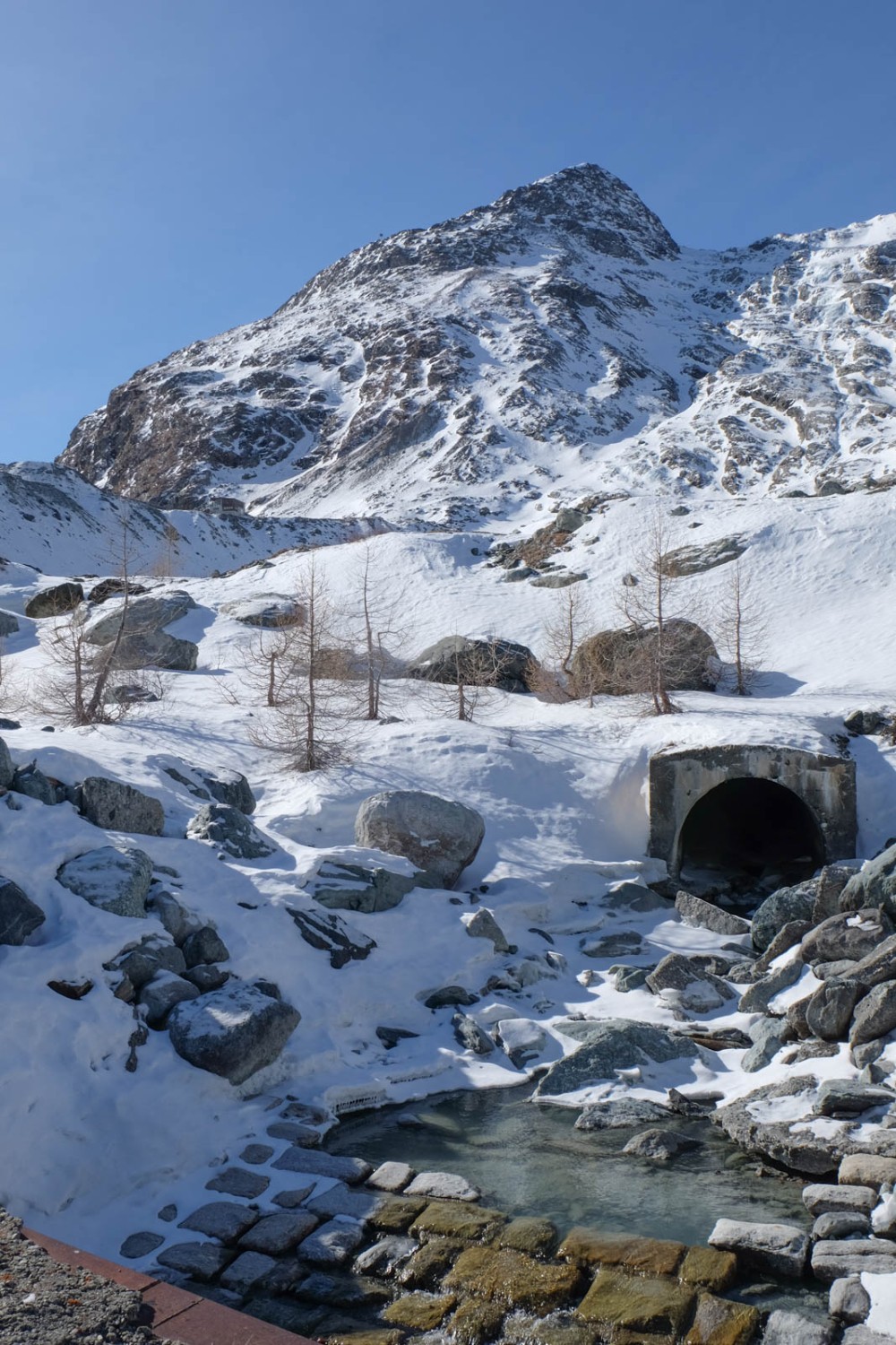 Auch im Winter fliesst Restwasser, etwas. Bild: Elsbeth Flüeler