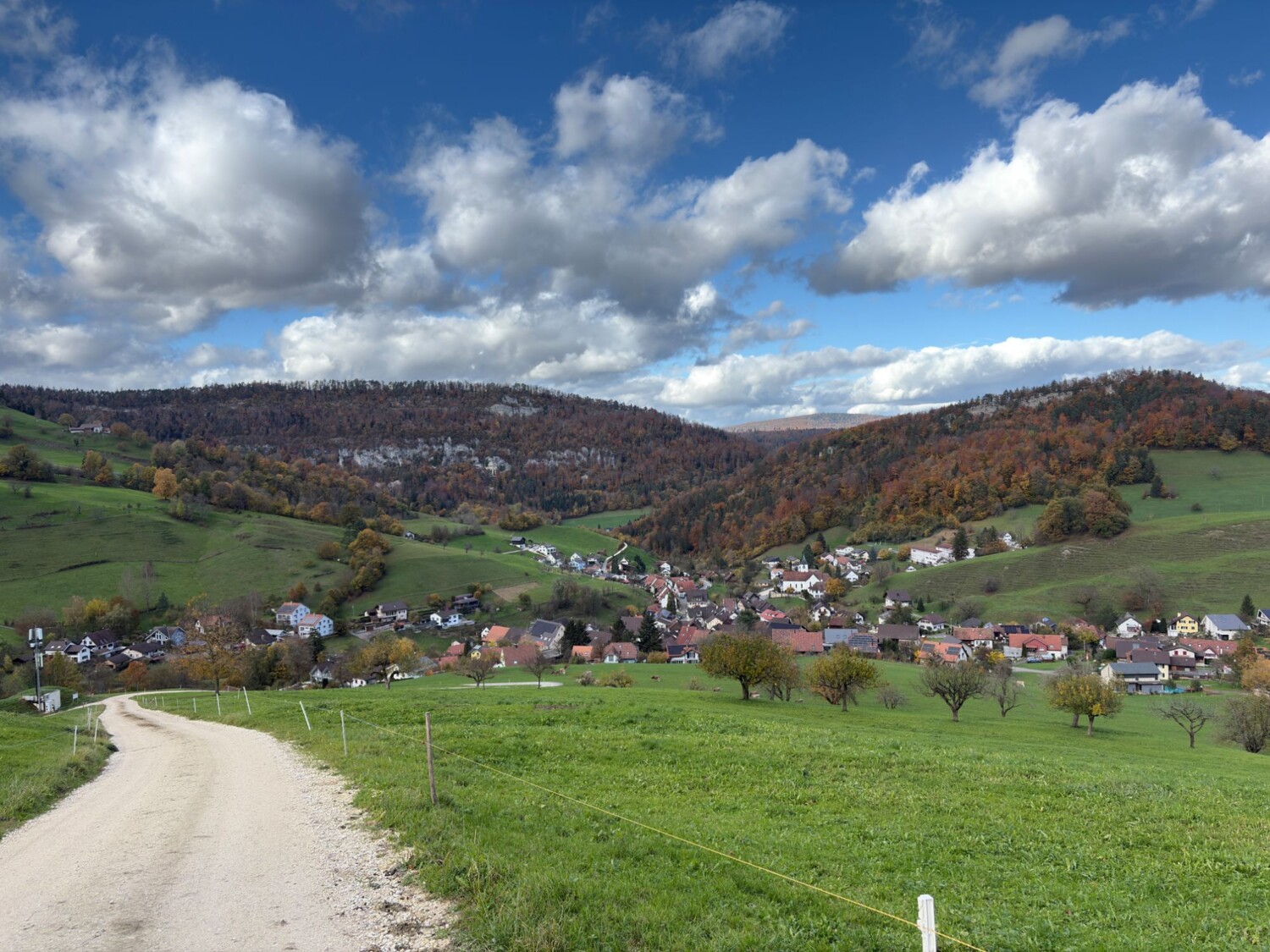Der letzte Abschnitt nach Bärschwil hinunter, wo das Postauto einen wieder Richtung Laufen mitnimmt.