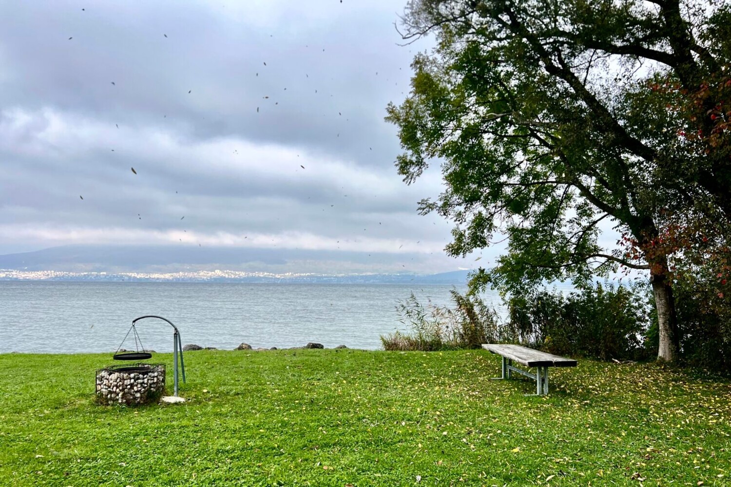 Am Ufer des Neuenburgersees, auf dem Weg nach Cudrefin, laden Picknickplätze zum Verweilen ein.