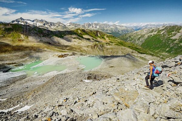 Die kontinentale Wasserscheide in Uri