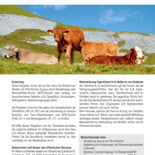 Guida alla lista di controllo del bestiame nell'area escursionistica