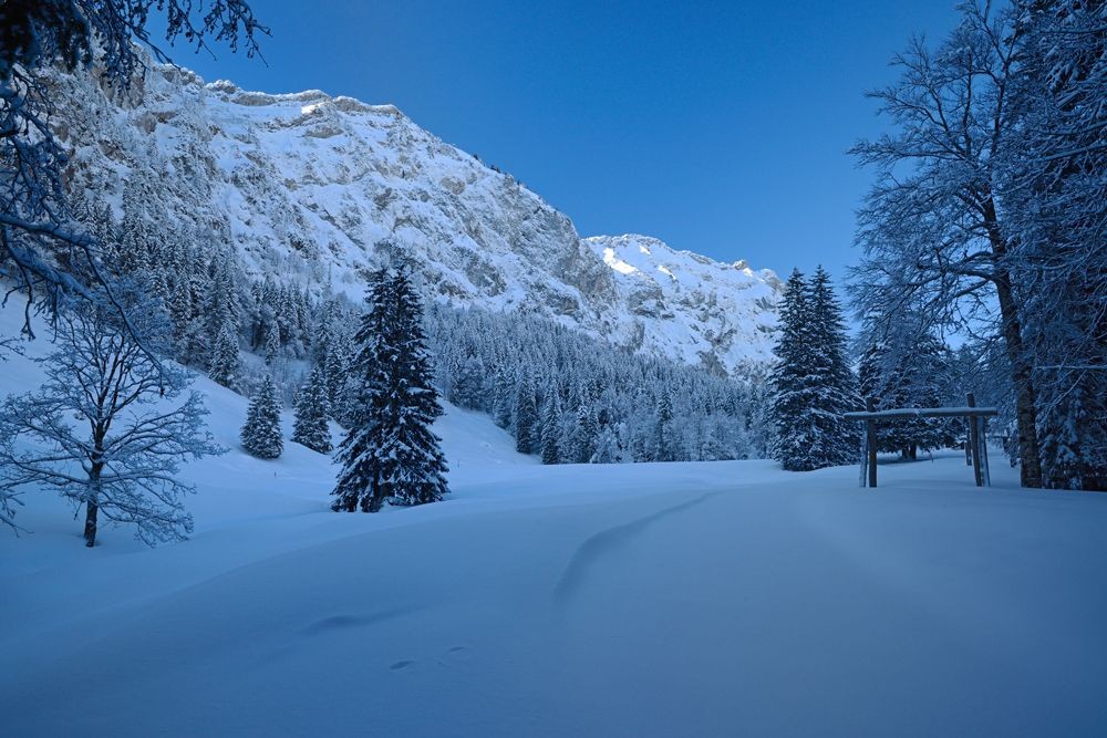 Le début est ombragé, ce qui préserve l’enneigement.