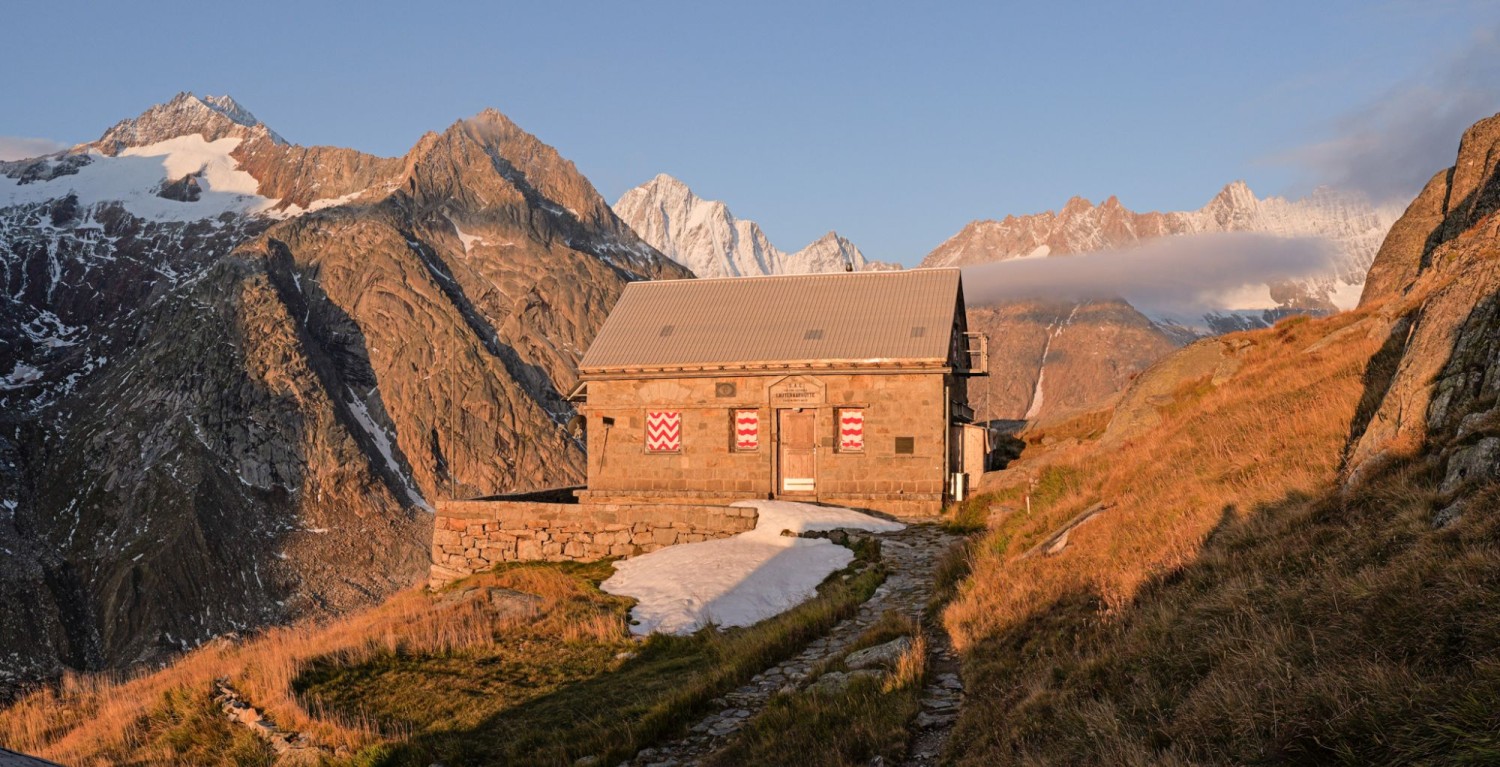 Die Lauteraarhütte. Ausserhalb der Saison ist sie unbewartet.
