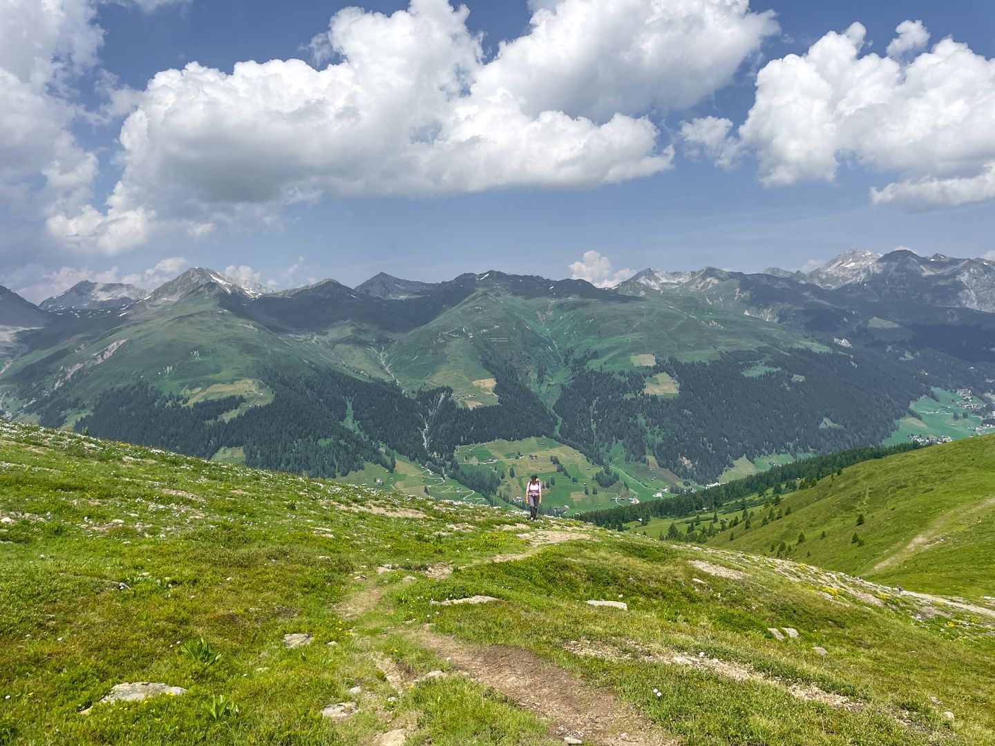La montée traverse des alpages.