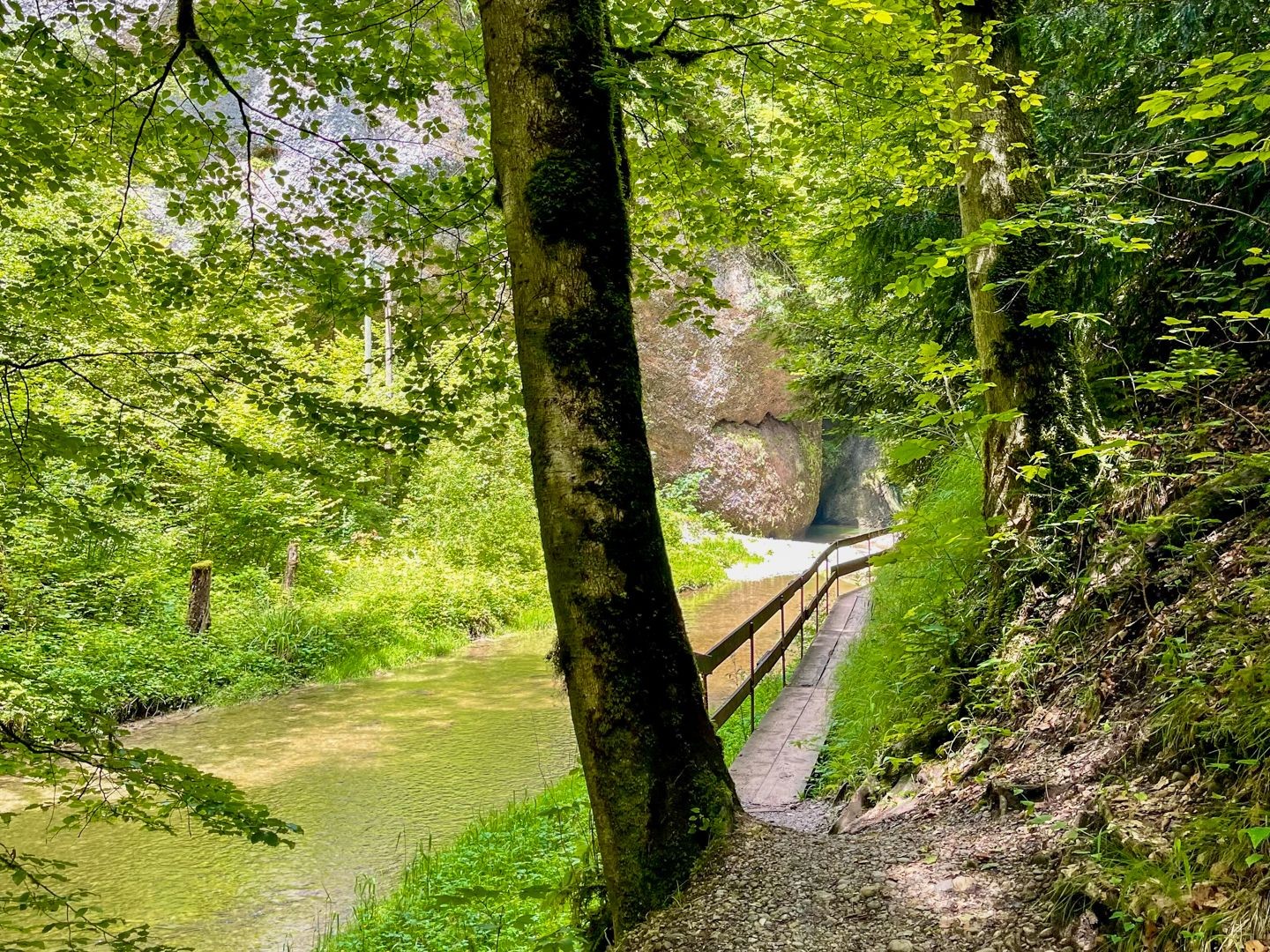 Kurz bevor es die Holztreppe hochgeht.